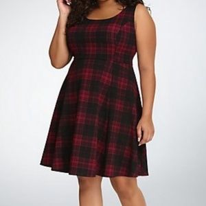 Torrid Plaid Lined Skater Dress Plus sz 0